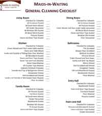 Maids In Waiting House Cleaning Checklist PDF